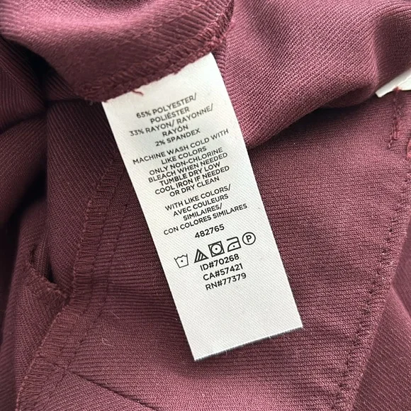 Burgundy high waisted wide leg pants - Picture 6 of 7